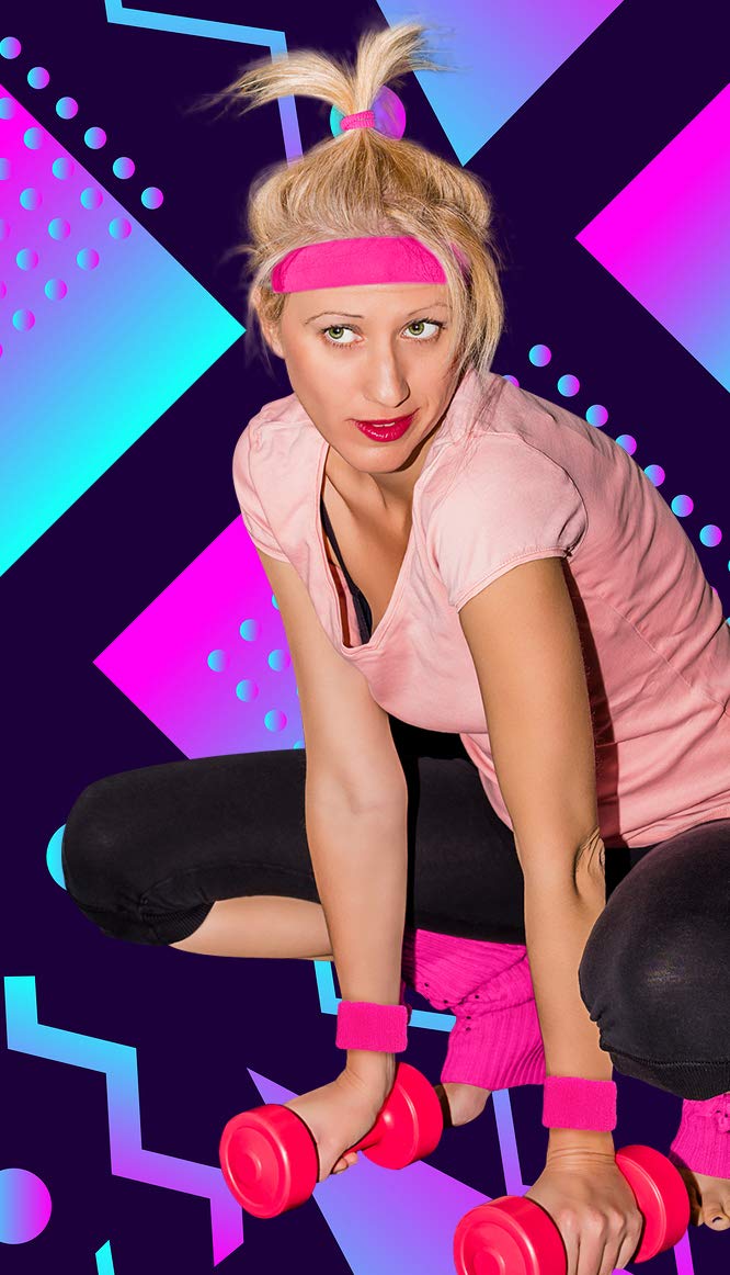Zilo Novelties 80s Workout Costumes for Women 80s Accessories For Women Pink Leg Warmers Set (Pink) - Image 4